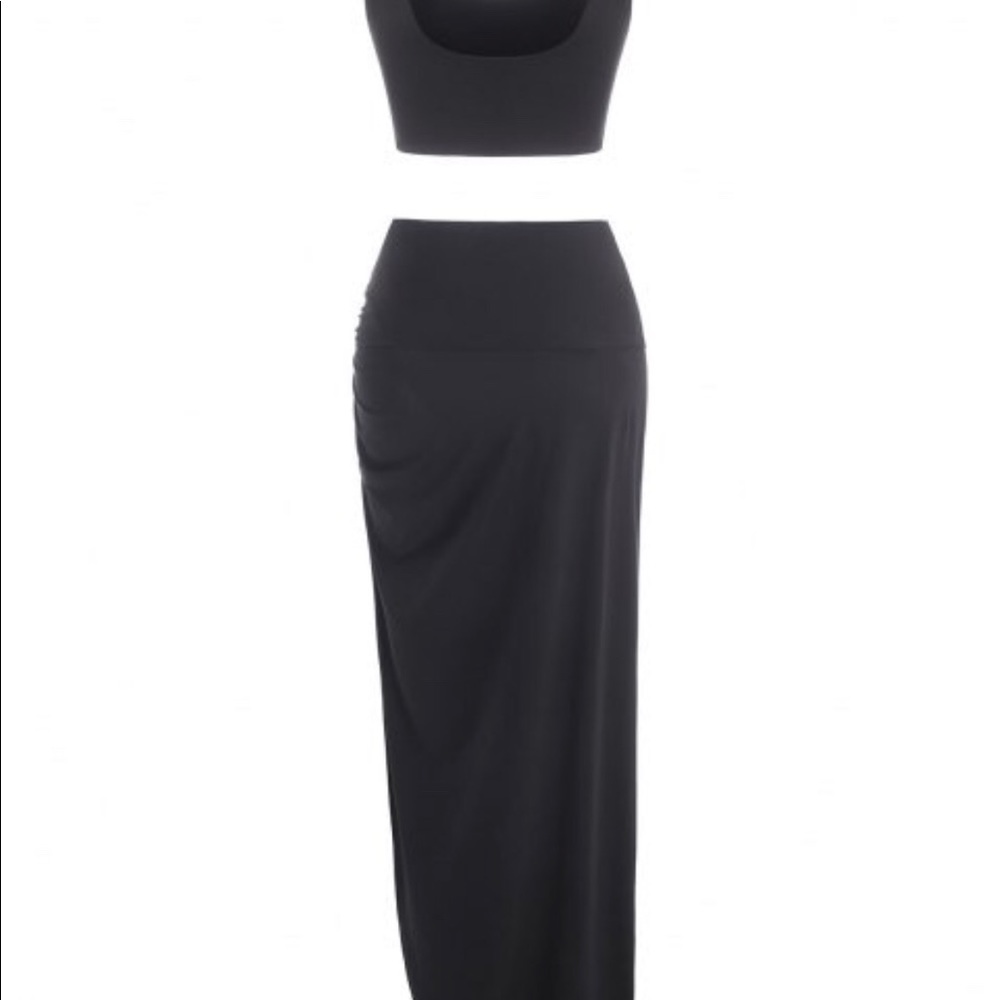 Black 2 piece set. Crop top and skirt. Size Small.